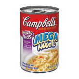 Campbell's&nbsp;&nbsp;mega noodle chicken and 3 noodle shapes condensed soup Full-Size Picture